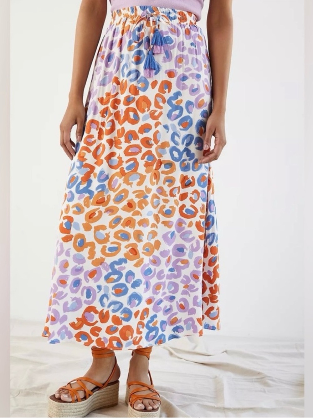 Farm Rio X Anthropologie Vibrance Maxi Skirt In Animal Print